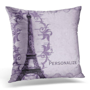 Eiffel Zebra Umbrella Nordic Velvet Embroidery Cushion Cover Pillow Case 17"